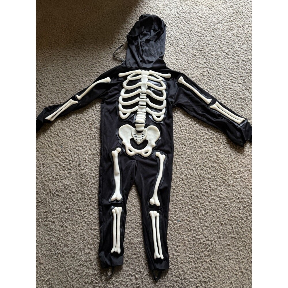 Easter Unlimited Skeleton Childs Halloween Costume White Black Vintage